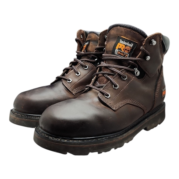 Timberland Pit Boss 6" Brown Work Boots - Picture 2 of 11